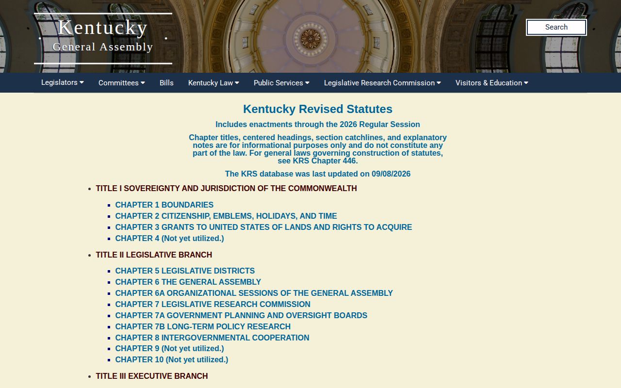 Kentucky statute page for booking-photo commercial use